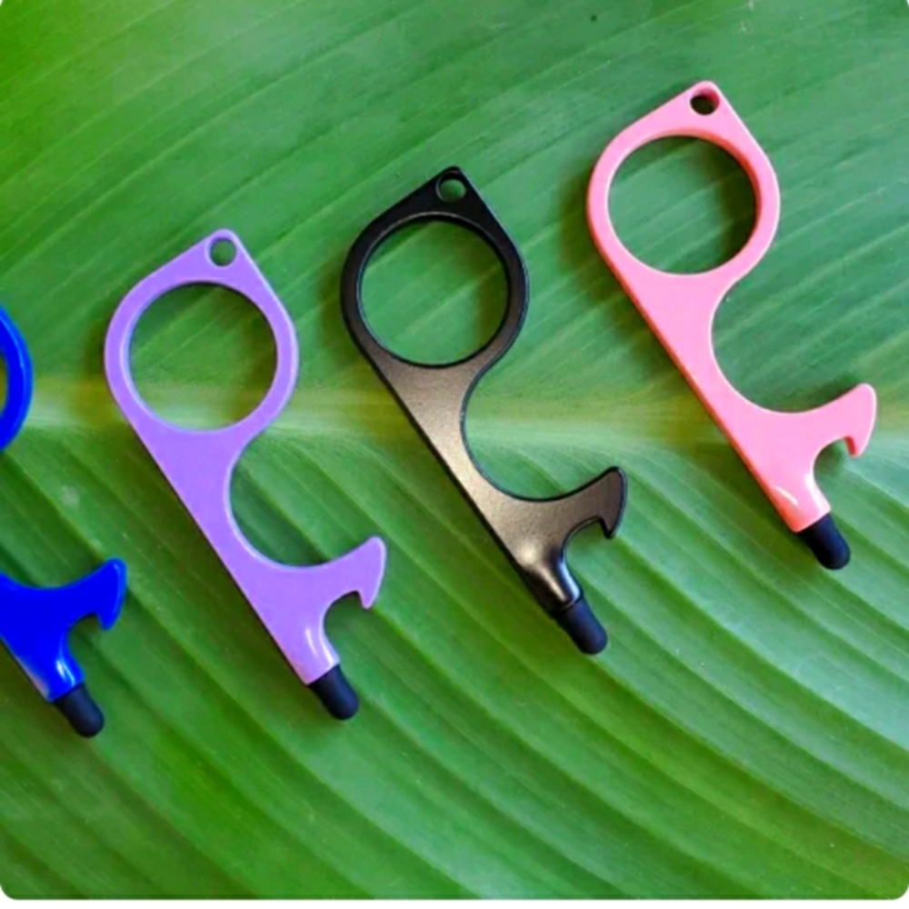 No touch tool keychain, door opener